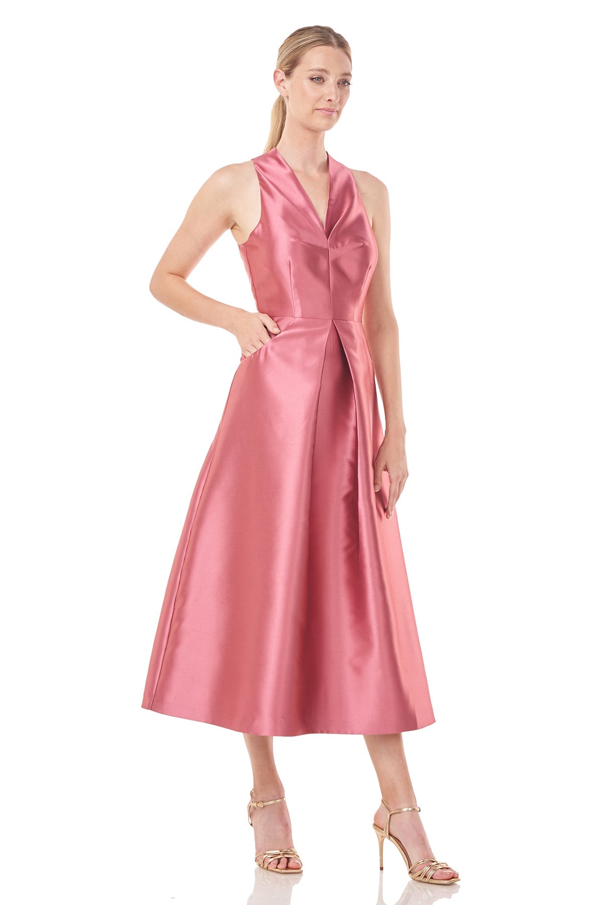Elliott Pleated Tea Length Dress