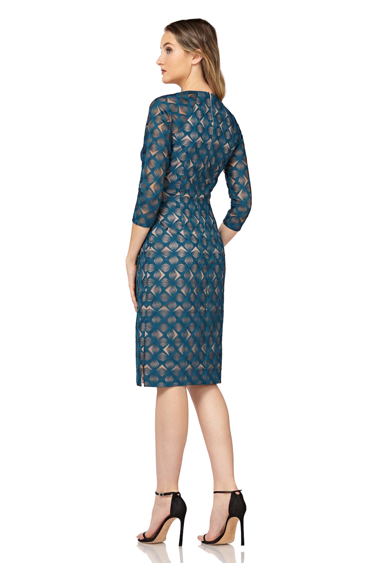 Geo Lace Cocktail Dress