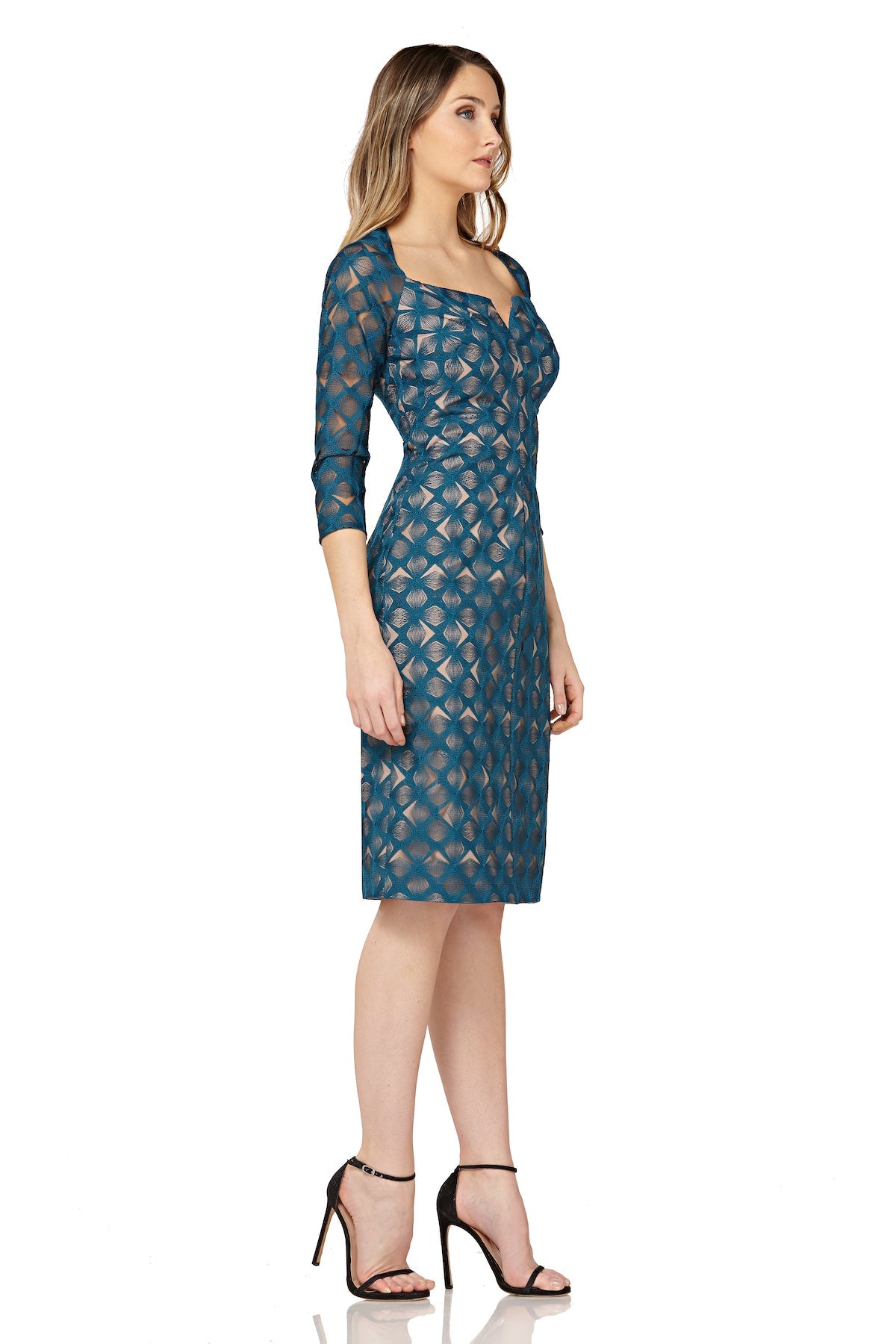 Geo Lace Cocktail Dress