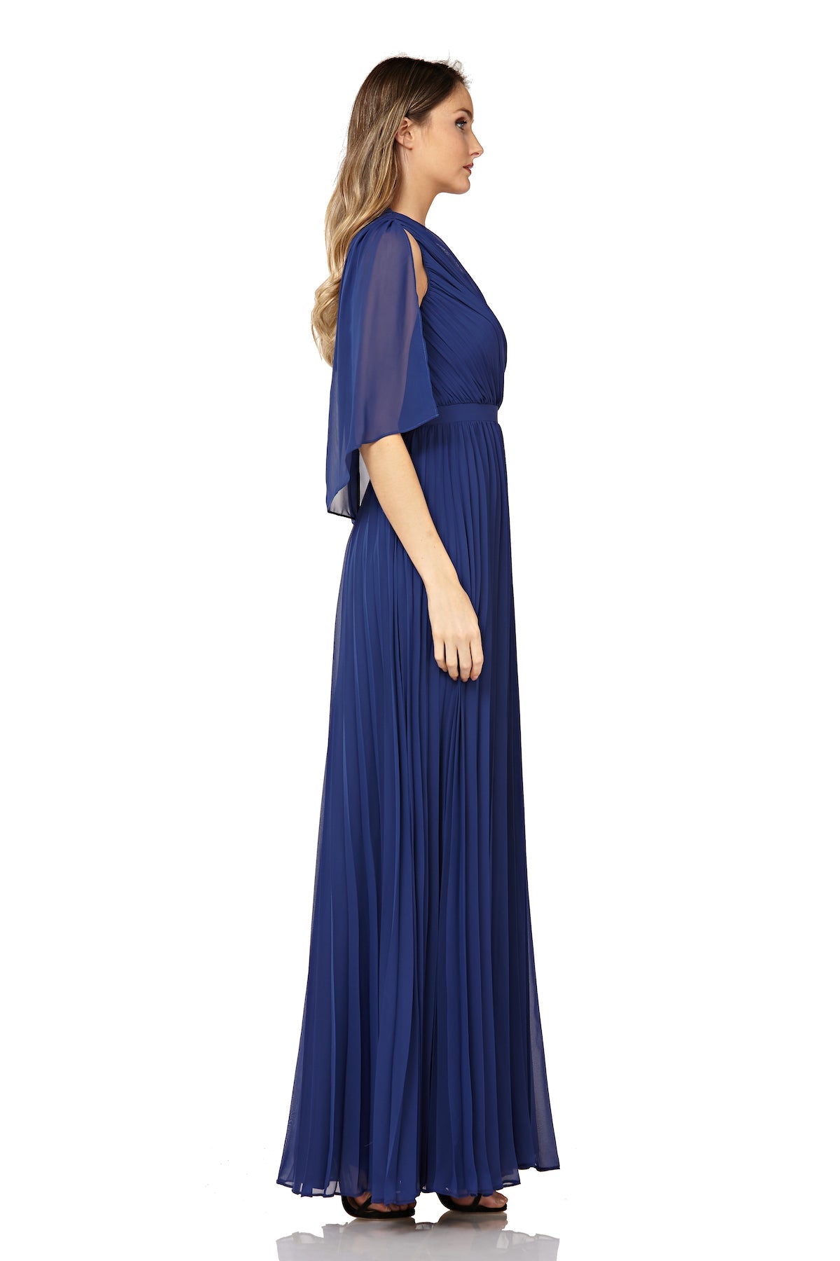 V-Neck Pleated Gown
